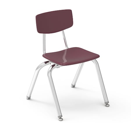 Virco 3000 Series 14" Classroom Chair, Kindergarten - 2nd Grade with Nylon Glides - Wine Seat 3014